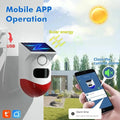 2 - in - 1 WiFi Smart Remote Control Outdoor Security Alarm with Solar Charging and Infrared Siren - Jurismate