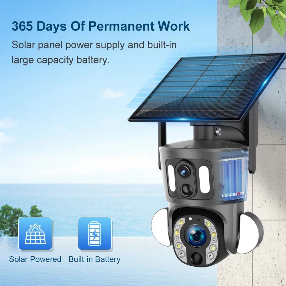 4K Solar Camera, 20X Zoom, 8MP 4G/WiFi, Auto Tracking Security - Jurismate