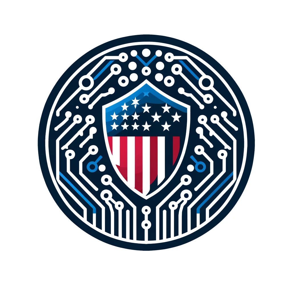 Jurismate AI Cyber Guardian USA emoticon American flag as circuits