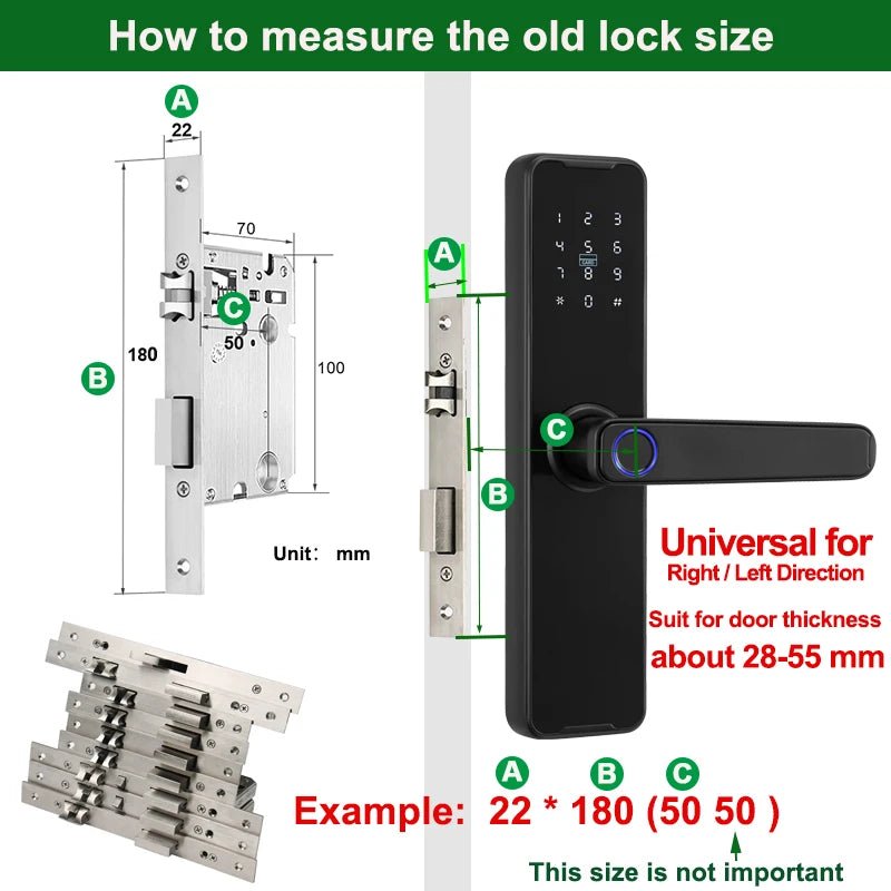 Bluetooth Intelligence Lock Biometric Fingerprint Smart Door Lock - Jurismate