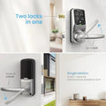 Duo Interconnected Deadbolt+Latch - Biometric, Keyless, Smart Lock, Satin Nickel - Biometric Lock -