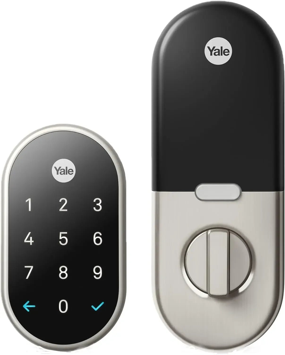 Google Nest x Yale Lock - Keyless Entry, Smart WiFi Deadbolt, Satin Nickel double vision