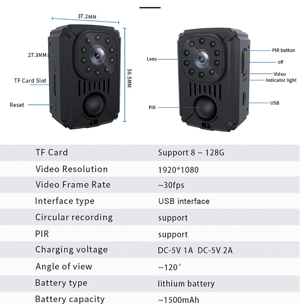 Mini Body Camera 1080P Full HD - Night Vision, Motion Detection, body cams for civilians, body cameras for civilians,mini body worn camera, hd mini camera 1080p, mini camera hd 1080p, full hd mini camera, Jurismate