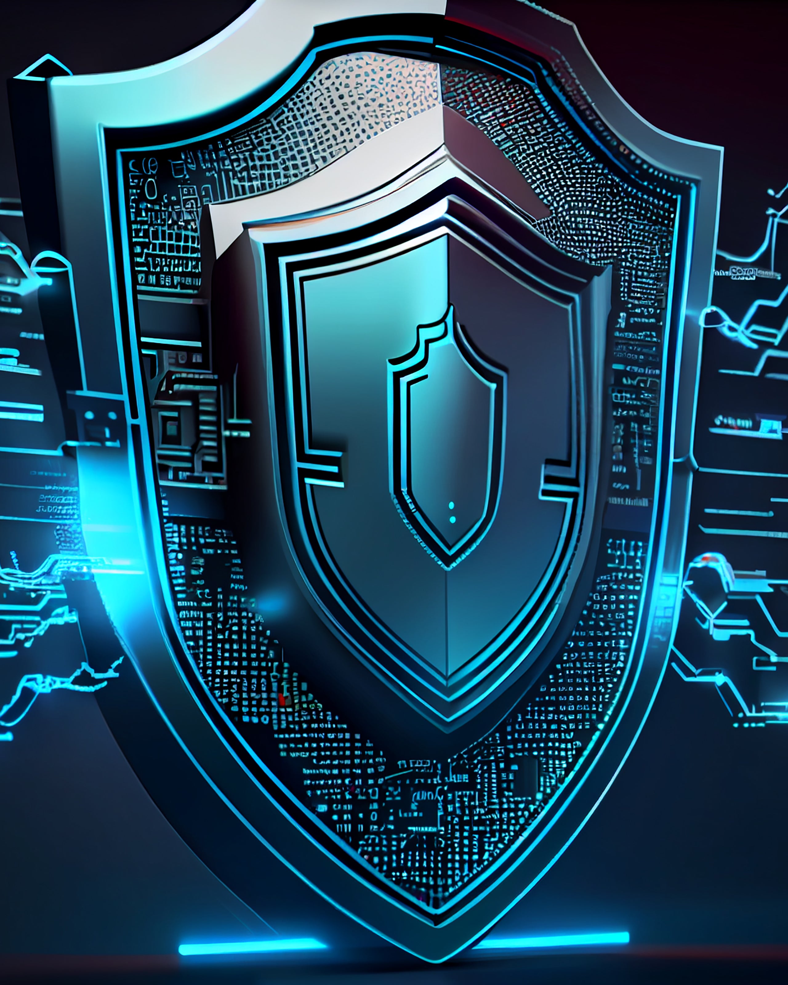 security-shield-glows-blue-symbolizes-safety-encryption