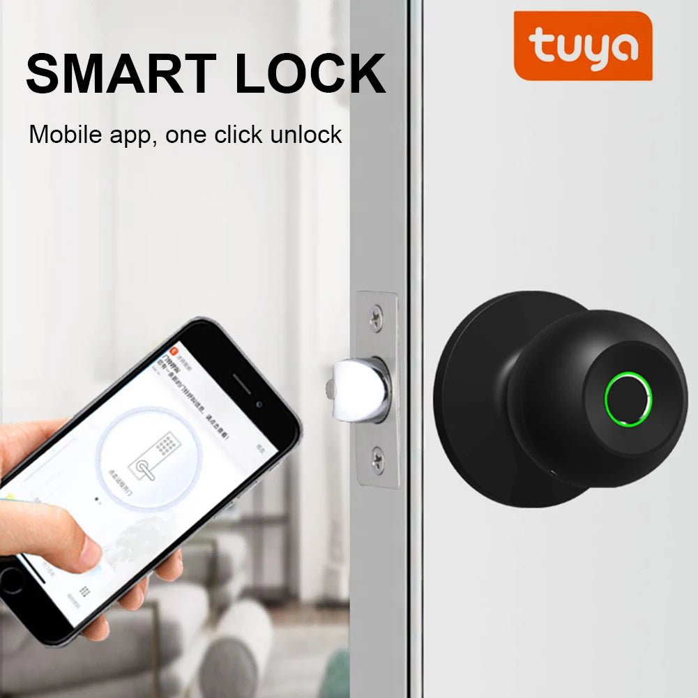 Smart Door Knob - Biometric, Keyless Entry, TUYA App Control, Rechargeable