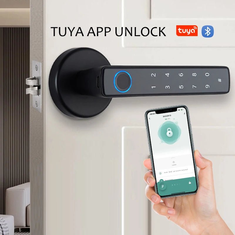 Smart Fingerprint Door Lock with Bluetooth, Keyless Entry, and Remote Control 