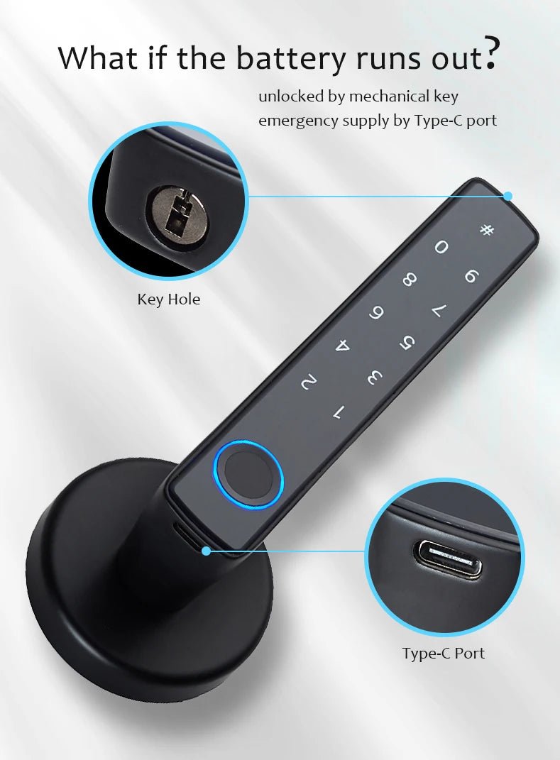 Smart Fingerprint Door Lock with Bluetooth, Keyless Entry, and Remote Control 