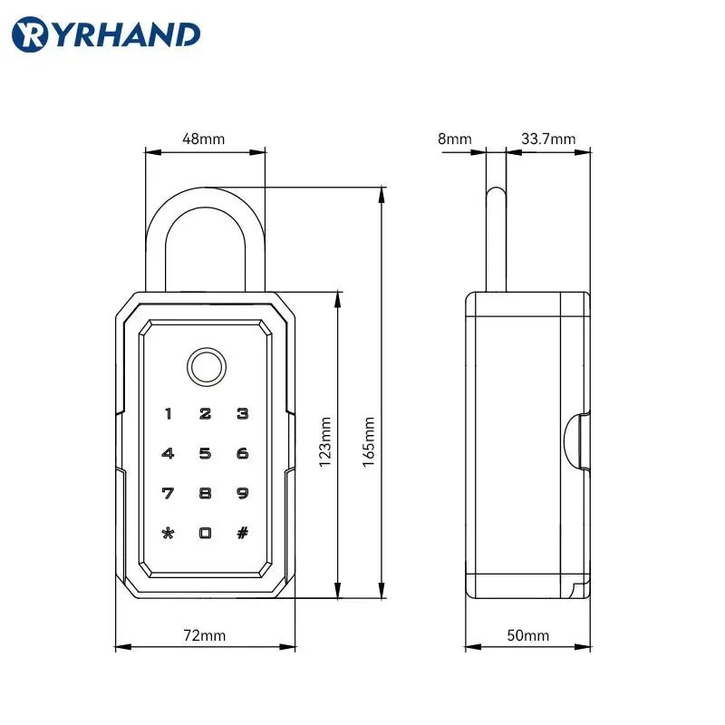 WiFi Smart Fingerprint Lock Box with Tuya Integration and Digital Password - 